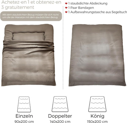 MAXYOYO Japanese Floor Mattress, Futon Mattress, Thicken Tatami Mat, Sleeping Pillow, Foldable, Roll-Up Mattress, Dormitory, Mattress, Floor Lounger, Pillow, Bed (Anthracite Grey, King Size)