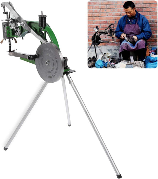 Handmatige naaimachine voor schoenmakers – Schoenreparatiemachine – Halfautomatische naaimachine – Naaimachine voor leer en rubber – Reparatiemachine voor schoenen – Verstelbare naaldafstand 6 mm – Naaidikte tot 5 mm