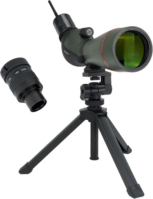 Svbony SA412 20-60x80 Spotting Scopes met WIFI-Camera, HD-Spotting Scope met Desktop Statief, Schuine Lange Afstand Spotter Scope, FMC Waterdichte Mistbestendige Spotting Scope voor Doelschieten