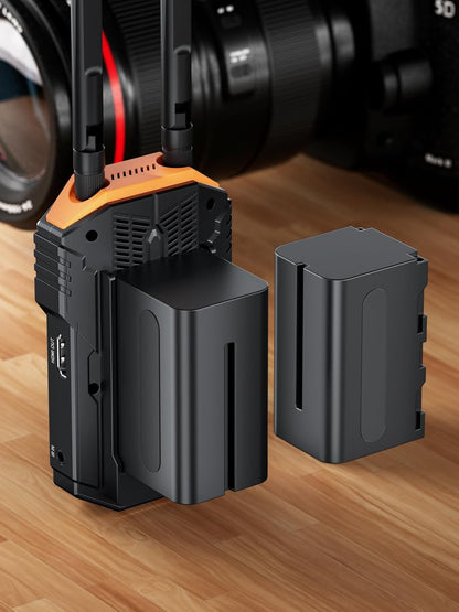 Lemorele 5G 1080P draadloze videotransmissiekit 200M, HDMI draadloze videozender en ontvanger met HDMI- en IR-lus voor DSLR, bioscoop en fotografie, 2 x 4400 mAh batterij inbegrepen