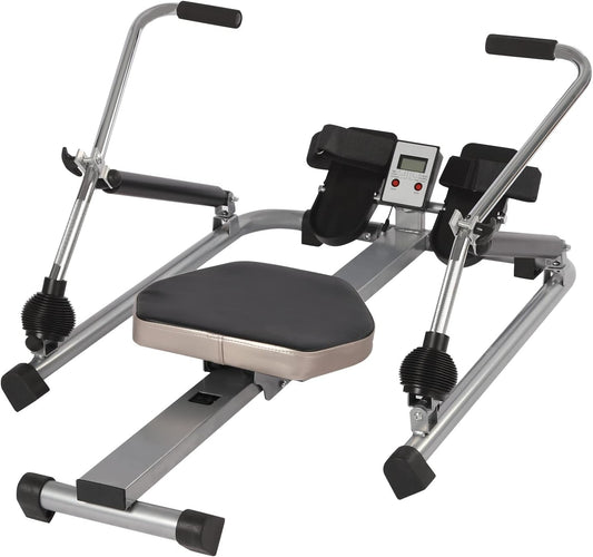 Roeimachine – Fitnessapparaat – Hydraulische Roeitrainer – Trainingsmachine – Roeitrainer Met LCD-Display – Instelbare Weerstand 15-55 kg – Duurzaam Stalen Frame - QUORE