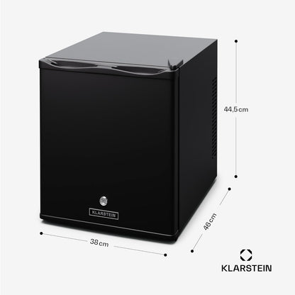 Klarstein Koelkast, minikoelkast met glazen deur, 28 liter minikoelkast voor drankjes en snacks, kleine en stille koelkast, verstelbare planken, vergrendeling, verwisselbaar deurscharnier, in hoogte