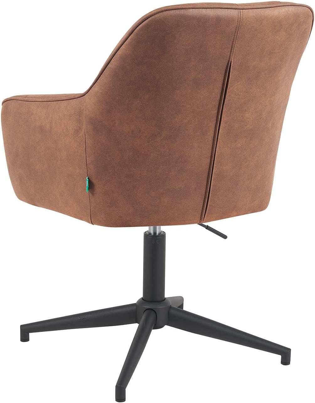 DUBI Möbel Mika-Elin Dining Room Chair, Brown, Frame 360° Rotatable, Height Adjustable, Metal Powder-Coated Matt Black - QUORE