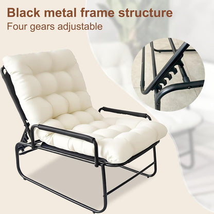 Relaxfauteuil – Relaxstoel – Tv-fauteuil – Verstelbare Zetel – Leunstoel Met Voetenbank – Verstelbare Rugleuning – Stevig Metalen Frame – Ruime Afmetingen 83x74x130 cm