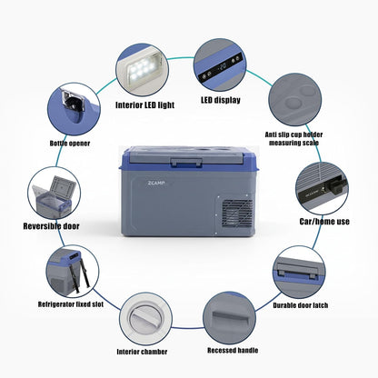 GE30 30L Koelbox, 12V, Mini-Koelkast, Elektrische Compressor, Auto-Koelkast, Camping, Vriesbox, Klein, Draagbaar, Voor Auto, Vrachtwagen, Boot, Camper