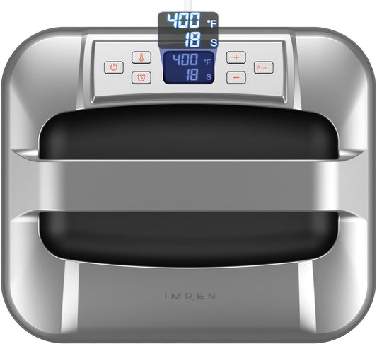 IMREN hittepers, 12“ x10” draagbare T-shirtdrukmachine, textielprinter met hitteperskussen voor sublimatie, vinyl, doe-het-zelf, thermische overdrachtprojecten (zwart)