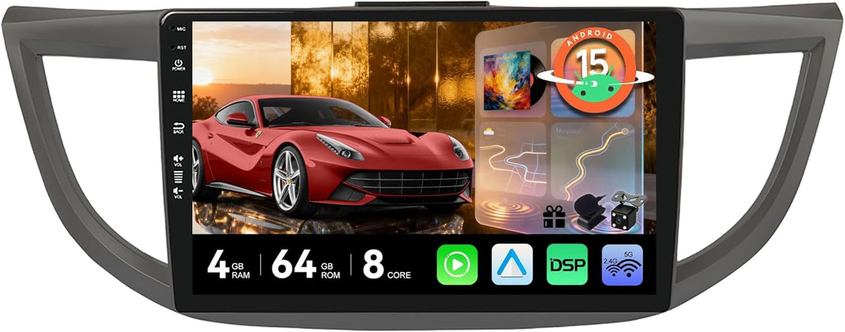 MSD Autoradio Voor Honda CRV (2012-2016) | Android 15 GPS Navigation Radio | 4G+64G | CarPlay Android Auto Stuurwiel DAB 4G Dual-Band WiFi DSP Bluetooth 360-CAM | Camera | 2 Din 10.1 Inch