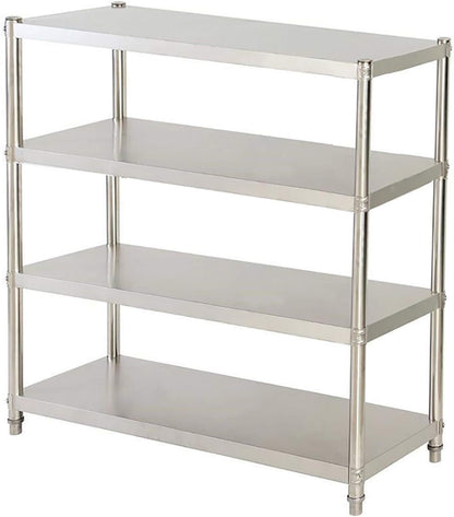 Staand Rek – Keukenrek – Opberger – Bergingrek – Metalen Rek – RVS 201 – 4 Planken – 120x40x150 cm – 50 kg Draagvermogen