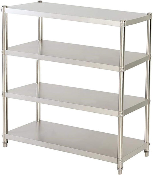 Staand Rek – Keukenrek – Opberger – Bergingrek – Metalen Rek – RVS 201 – 4 Planken – 120x40x150 cm – 50 kg Draagvermogen