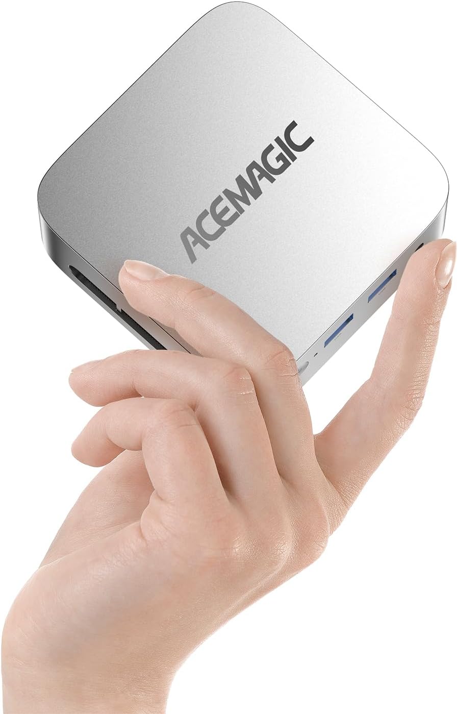 ACEMAGICIAN T8Plus Mini-PC, 12e Generatie Alder Lake N100 (Tot 3,40 GHz), 12 GB LPDDR5 256 GB M.2 SSD Met W11 Pro | Dual RJ45 | 4K HDMI * 3 | WiFi 5 Voor Thuis/Kantoor/School