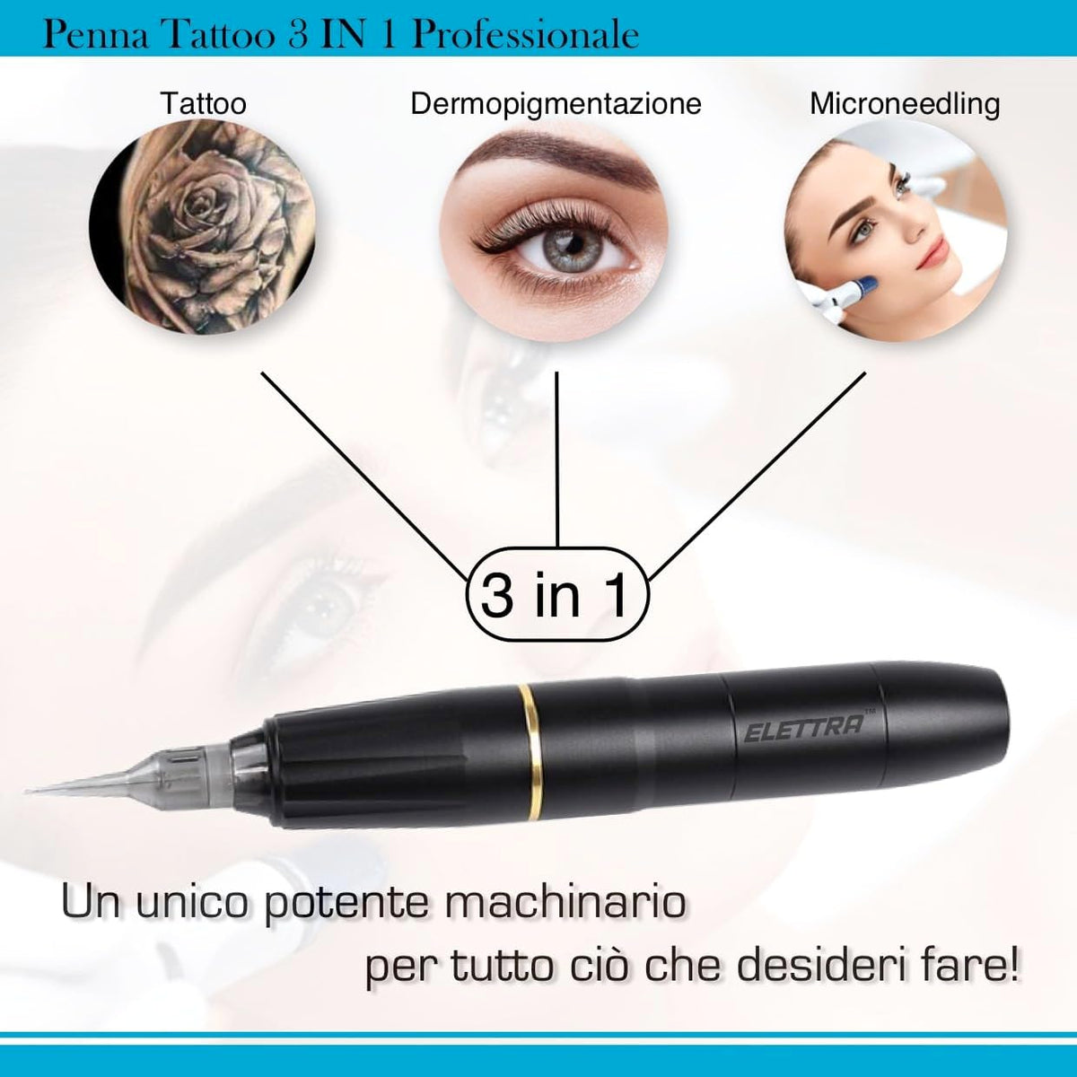 Dermograph Permanente make-up, semi-permanente make-up, tattoo-stift, tattoo-machine, microblading, wenkbrauwtattoo, zwarte dermografiepen