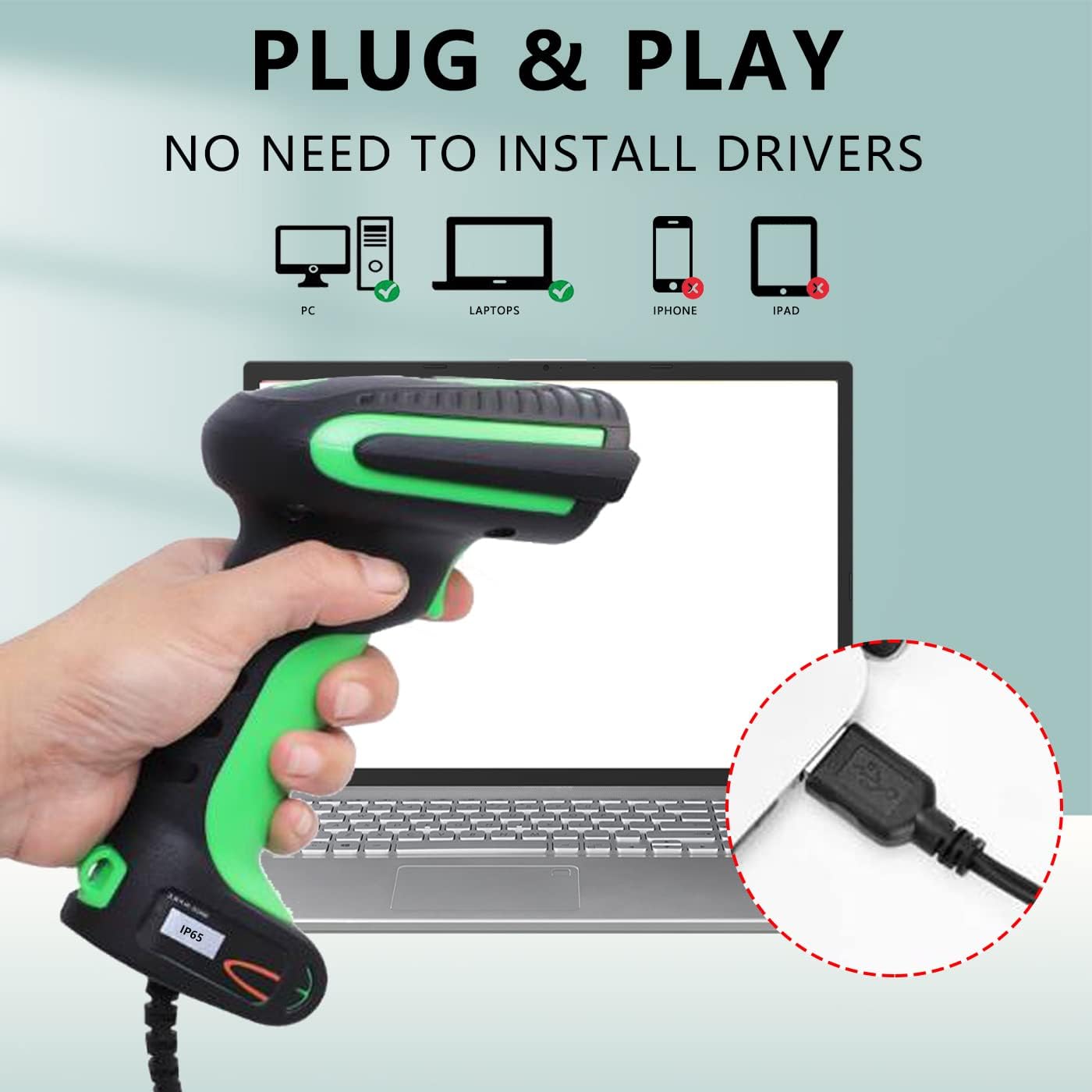 LENVII E677 barcodelezer 1D 2D QR waterdichte barcode scanner