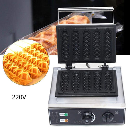 Waffle Iron Waffle Maker Waffle Iron with Thermostat, Waffle Iron, Stainless Steel, Commercial Non-Stick Coating, Waffle Machine, Hot Dog Maker, Corn Dog Waffle Iron for Hot Dog Wausage Muffin - QUORE