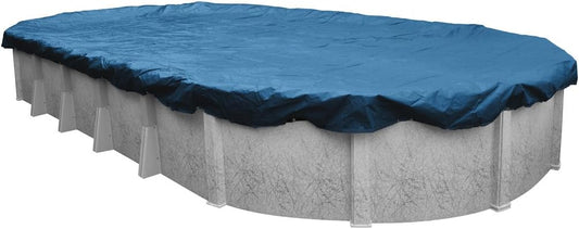 Pool Mate 351833-4PM Winter zwembadafdekking, zwaar blauw, 5,5 x 10,1 m bovengrondse zwembaden