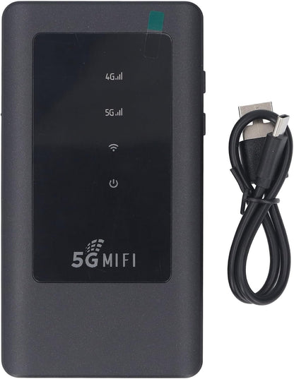 5G Wifi Draagbare Mobiele Hotspot, Dual Band Wifi, 5G Hoge Snelheid, Lage Latentie, Tot 16 Apparaten, voor Telefoons, Laptops, Tablets, Gameconsoles, voor Reizen en Kamperen