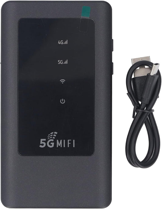 5G Wifi Draagbare Mobiele Hotspot, Dual Band Wifi, 5G Hoge Snelheid, Lage Latentie, Tot 16 Apparaten, voor Telefoons, Laptops, Tablets, Gameconsoles, voor Reizen en Kamperen