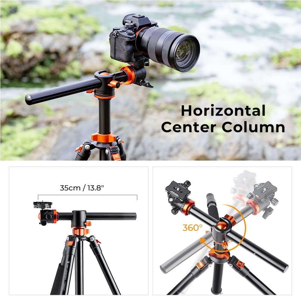 Camerastatief – Fotostatief – Videostatief – Tripod – Voor DSLR Camera – Aluminium 185 cm – 360° Balhoofd