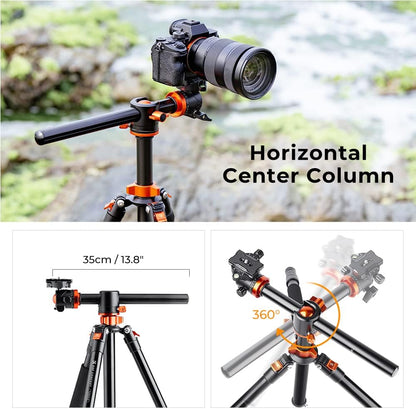 Camerastatief – Fotostatief – Videostatief – Tripod – Voor DSLR Camera – Aluminium 185 cm – 360° Balhoofd