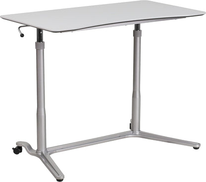 Flash Furniture Computerbureau om op te zitten en staan, ergonomisch, metaal, lichtgrijs, 1 stuk