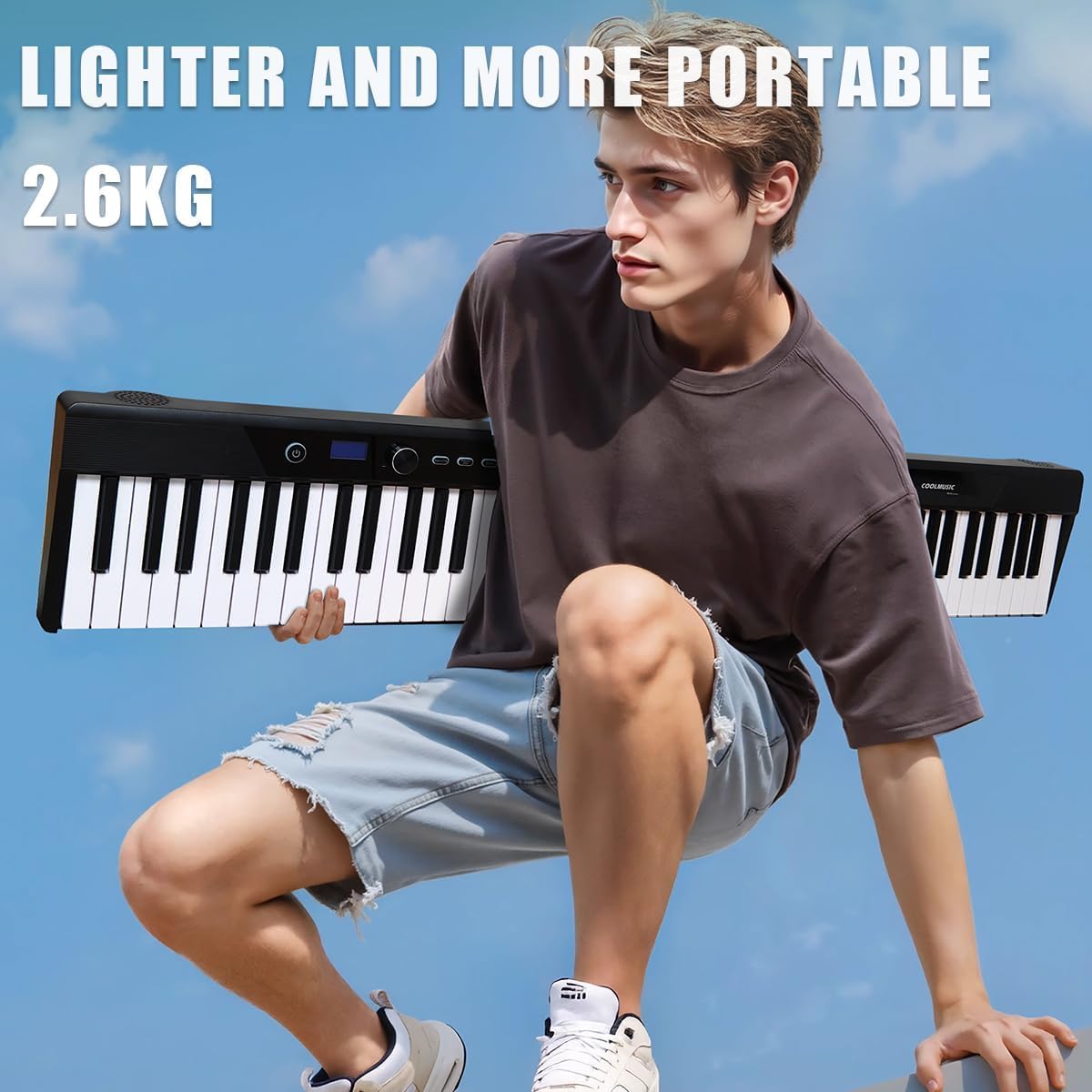 Opvouwbaar Pianotoetsenbord Met 88 Toetsen – Digitale Piano – Keyboard – Elektrische Piano – Draagbaar Toetsenbord – Halfgewogen En Aanslaggevoelig – Bluetooth MIDI