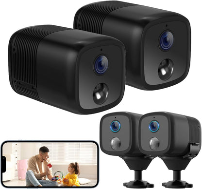 UCOCARE Spionagecamera draadloos 2-delig, op 5200 mAh batterij, 1080P HD, 160 graden, 10 m nachtzicht, Ondersteunt SD/Cloud