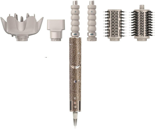 Shark FlexStyle Sparkle Limited Edition Gold Diamond 5-in-1 haarstyler en -droger met krultang, paddleborstel, ovale borstel, concentrator, diffuser, opbergdoos, zonder schade door hitte HD446JSEU