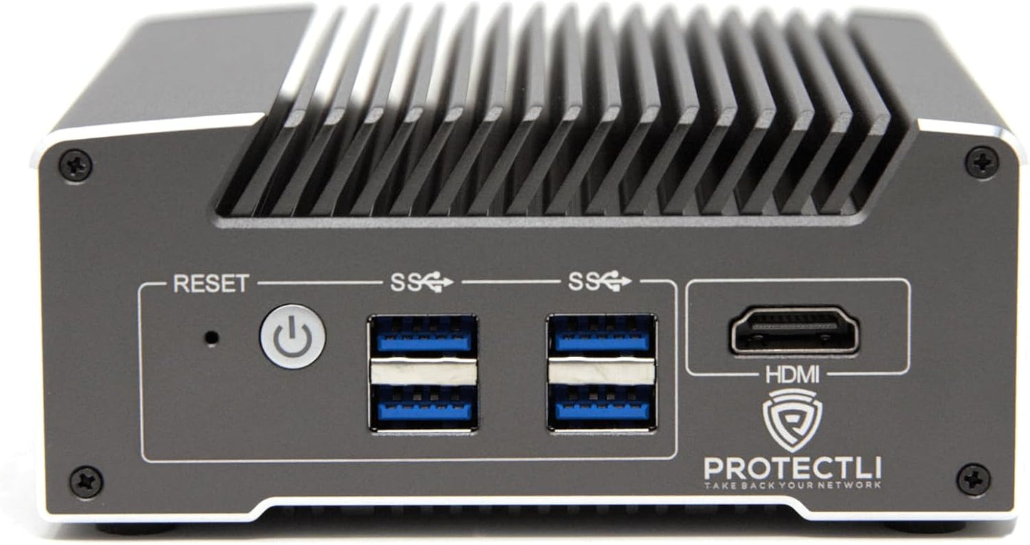 Protectli Vault V1210-2 poort, micro-apparaat/mini-pc - Intel N5105, 2 x 2,5 G NIC's, 4 GB LPDDR RAM on-board, 32 GB eMMC on-board, 250 GB NVMe SSD