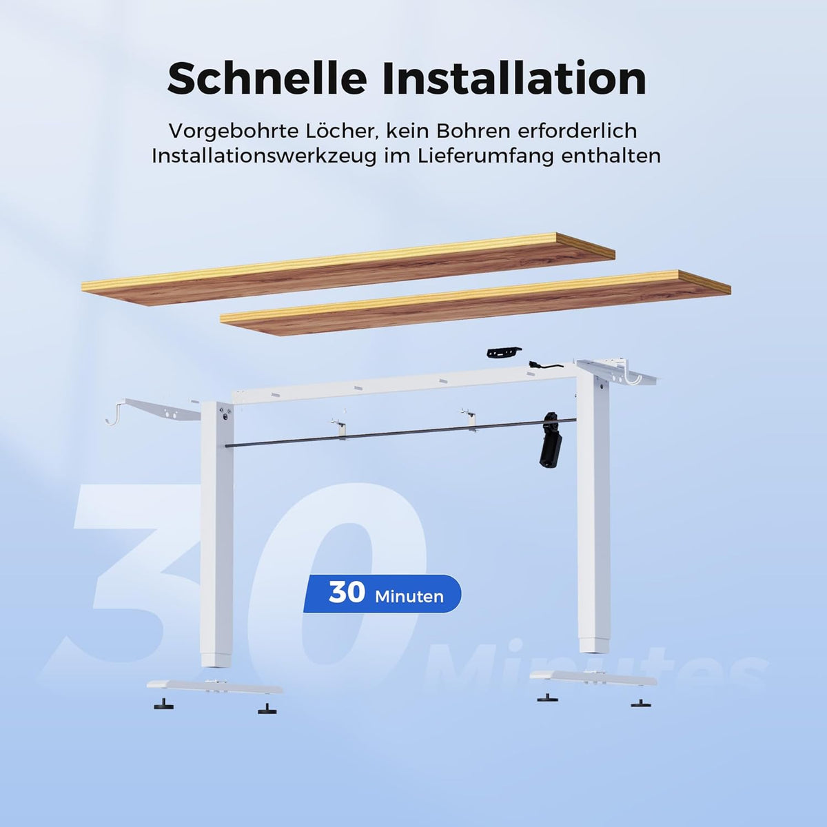 Agilestic In hoogte verstelbaar bureau 140 x 60 cm, stabiel bureau met elektrische hoogteverstelling en handmatige bediening met geheugen, ergonomisch bureau om staand of zittend te werken, lichtbruin