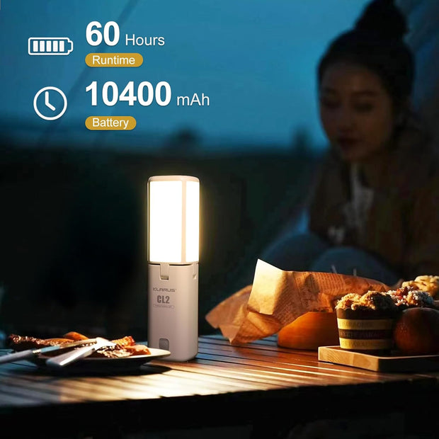 KLARUS CL2 multifunctionele campinglantaarn, 10000mAh oplaadbare campinglamp, 750 lumen opvouwbare campinglamp met 8 lichtstanden, IPX5 waterdichte LED-lantaarn voor tenten Outdoor Fishing Emergency