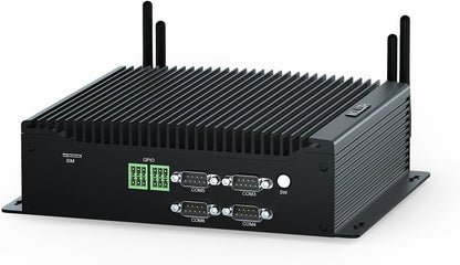 HISTTON Mini PC Zonder Ventilator Core i7-10710U, DDR4 16GB RAM 512GB M.2 SSD, Industriële PC Met 6 RS232 COM, HD+DP+Typ-C Drievoudig Display, 2LAN/8USB/WiFi5/BT4.2, Mini Computer Windows 11 Pro
