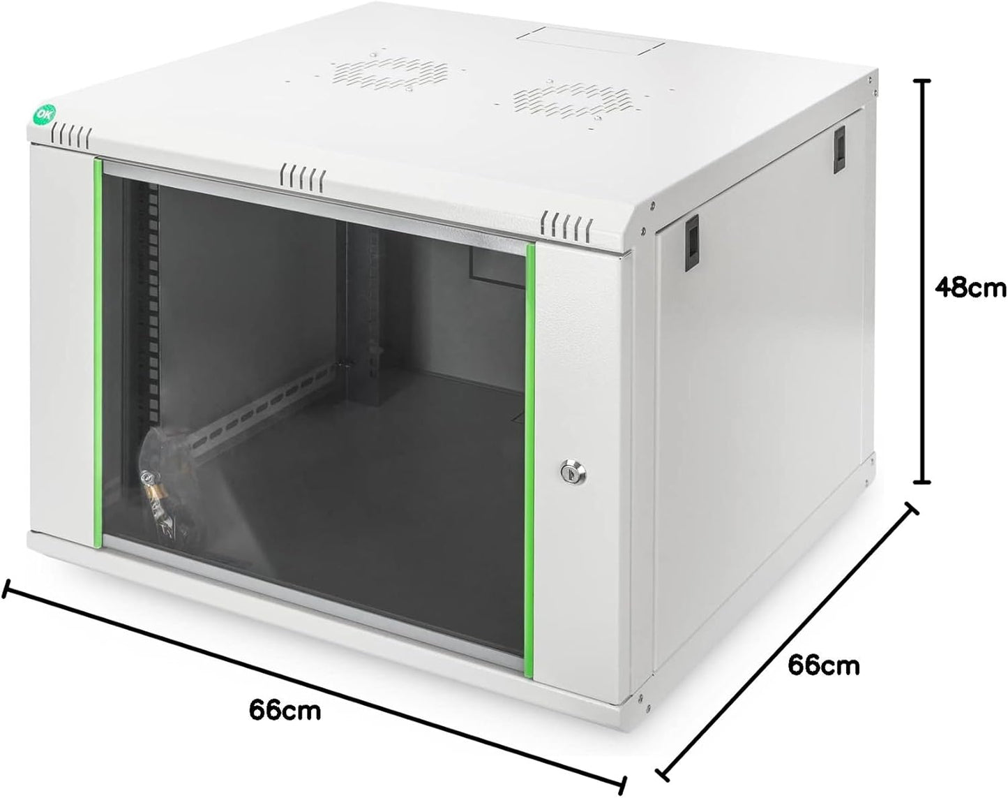 DIGITUS Netwerkkast - 19 inch Rack - 7 U - wandmontage - 600 mm diepte - draagvermogen 60 kg - Dynamic Basic Serie - Grijs