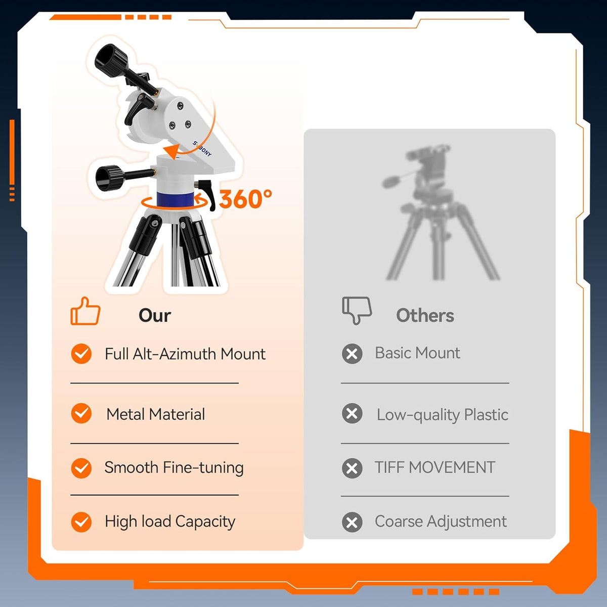 Svbony SV520 Telescoop voor Volwassenen, 90 mm Diafragma 800 mm Brandpuntsafstand, Allemaal metaal Telescoopset voor Astronomie met Altazimuth Montering, Draadloze Controller, voor Visuele Observatie