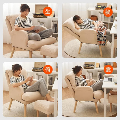 Relaxfauteuil – Relaxstoel – Leunstoel – Fauteuil – Zitstoel – Verstelbare Rugleuning – Hoogwaardige Velvet Bekleding – Inclusief Voetenbank – Stevig Stalen Frame – Wit