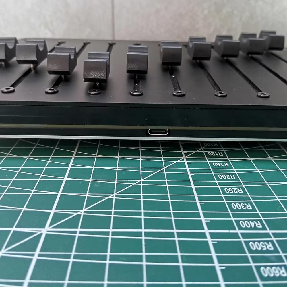 Toplionace 10-Kanaals Midi-Controllerfader - Aanpasbare CC-Berichten, USB/Type-C-Interface voor Daw-Software