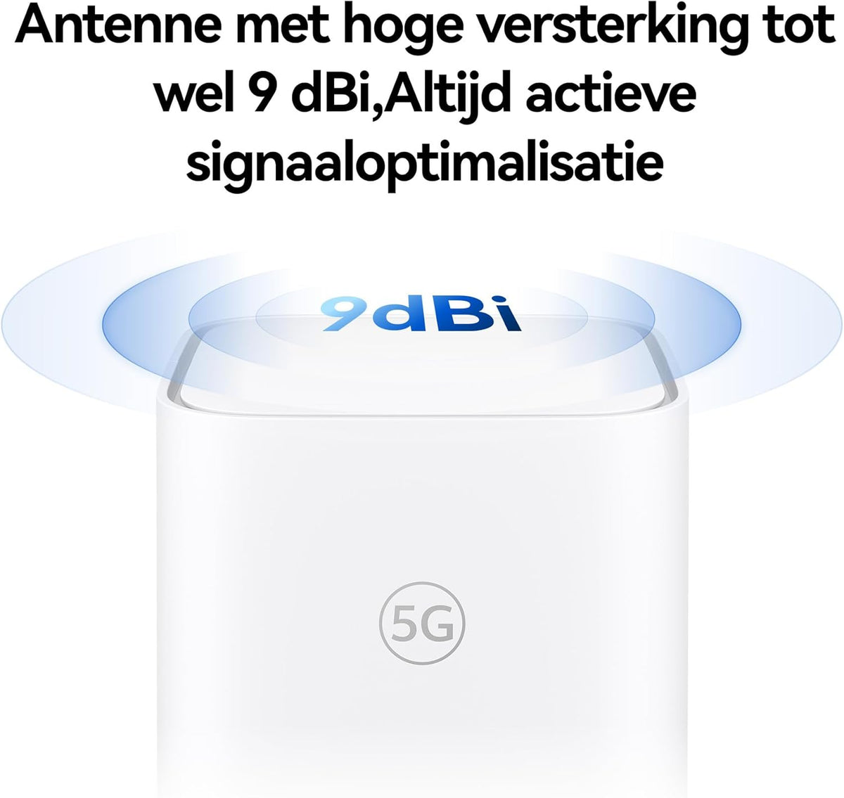 5G CPE 5s, H153, Sim van 5G-router, Wifi 6 AX3000, DL 3600 Mbps/UL 500 Mbps, Antenne met hoge versterking tot wel 9 dBi, LAN/WAN-poort, Gevisualiseerde wifidiagnose, 30 maanden garantie