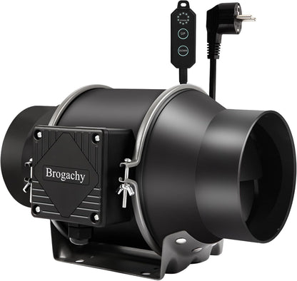 150 mm Buisventilator – Inline Ventilator, Kanaalventilator, Afzuigventilator, Buisafzuiger – 689 m³/h Luchtstroom – Driefasige EC-Motor Met PWM-Regeling