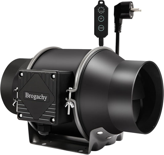 150 mm Buisventilator – Inline Ventilator, Kanaalventilator, Afzuigventilator, Buisafzuiger – 689 m³/h Luchtstroom – Driefasige EC-Motor Met PWM-Regeling