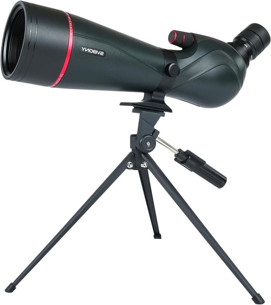 Svbony SV406 20-60x80mm Spotting Scope, HD FMC BAK4, Double Focus, 1.25'' Removable Eyepiece, IPX7 Waterproof, with Tripod, Carrying Bag, for Bird Watching, Wildlife, Landscape - QUORE