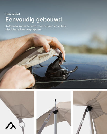 qeedo Motor Tarp TC Katoenen luifel voor bus en auto met biesrail en zuignappen