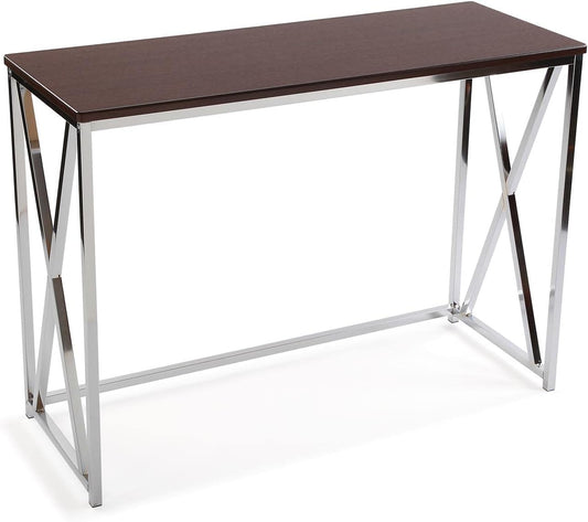 Versa Modena Smalle hal of vestibule Entree hal meubilair, Console Tafel, Afmetingen (H x B x H) 76 x 40,5 x 106,5 cm, Hout en Metaal, Kleur Bruin