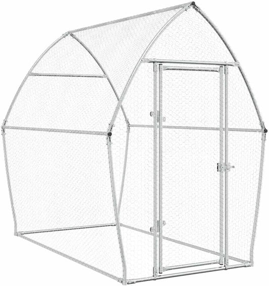vidaXL Chicken coop 400x105x182 cm galvanized steel silver, chicken coop, chicken enclosure, animal house, chicken coop garden