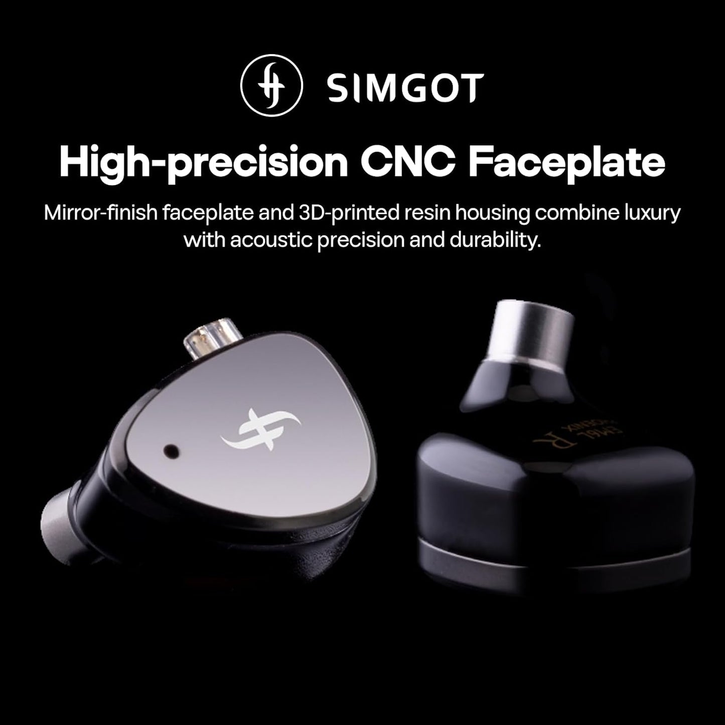 Linsoul SIMGOT EM6L 1DD + 4BA hybride driver in ear monitor, Gaming-oordopjes, hifi IEM-oortelefoon met 3D-geprinte harsbehuizing, afneembare OFC verzilverde kabel voor muzikant en audiofiel