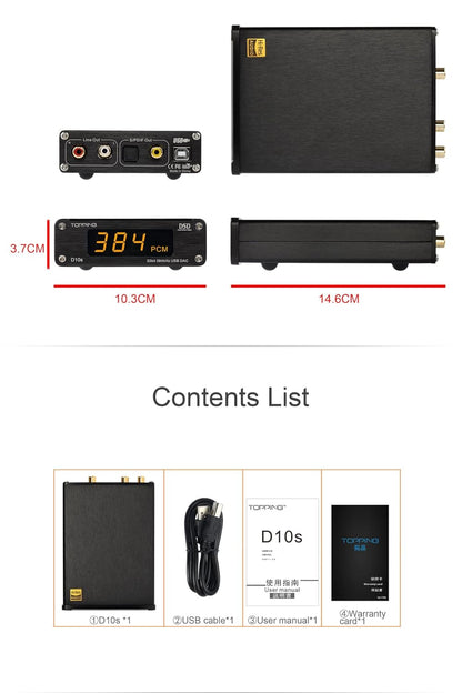 USB DAC Zwart – Digitale Naar Analoog Converter – Digitale Audio Decoder – Audio Omzetter – Externe Geluidskaart – Ondersteuning Voor PCM384kHz En DSD256 – Automatische Aan En Uit Met Pc