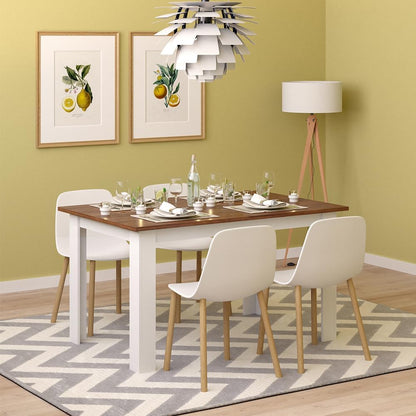 Vicco Dining table "Karlos", Walnut/White, 140 x 90 cm - QUORE