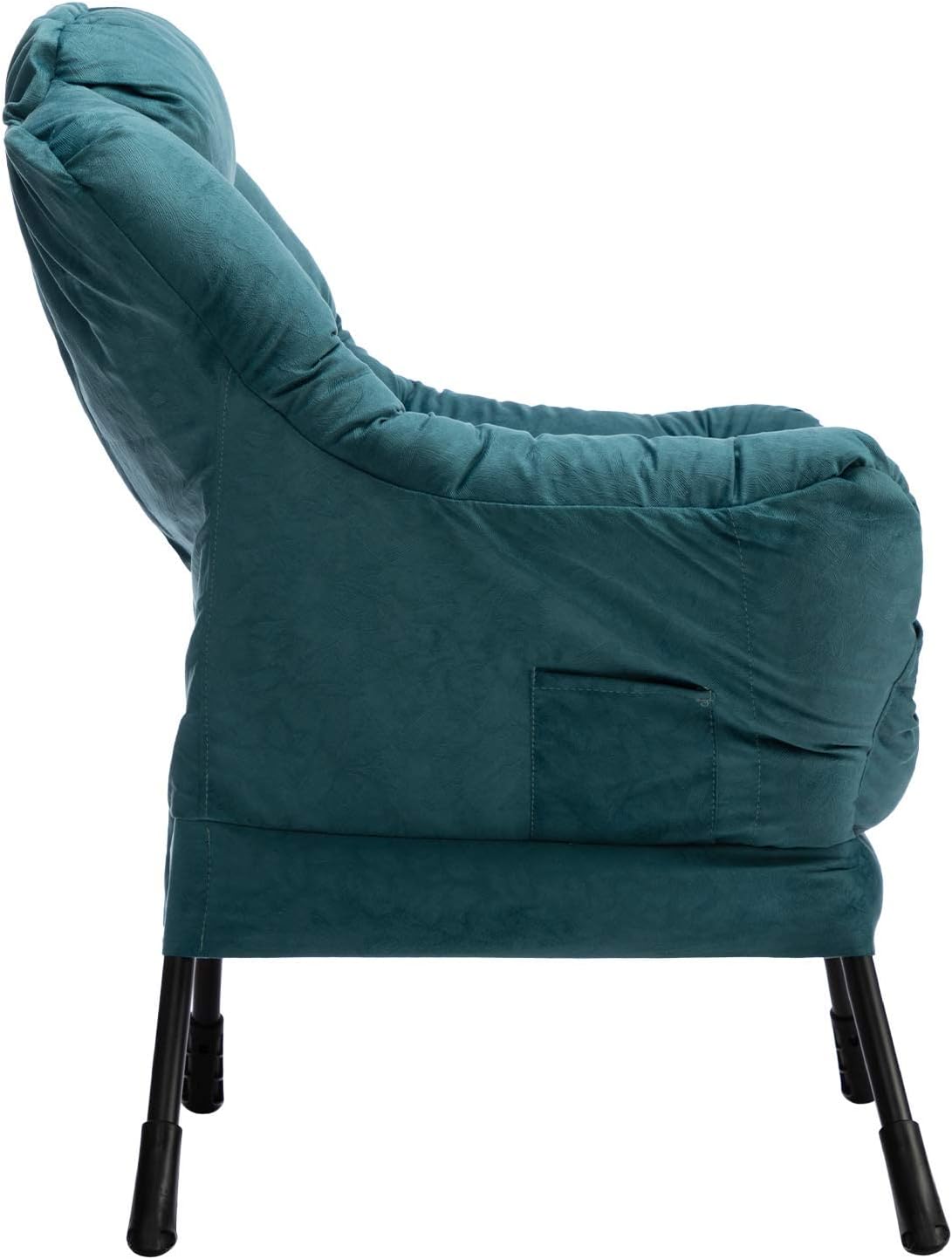 HollyHOME Relax Fauteuil Woonkamer Stoel Slaapkamer Stoel Lounge Stoel met Armleuningen Leesstoel Accentstoel met Stalen Frame, Blauw Groen