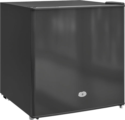 HOMCOM Mini-vrieskast, 35 liter, elektrisch vrijstaand, 45 W, mini-vrieskast, -14 tot -24 °C, 5-traps temperatuurregeling, 47 x 44,2 x 48,8 cm, zwart - QUORE