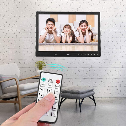 ASHATA Digitale fotolijst met 13 inch LED-display, draagbaar, digitale fotolijst, HD 1080p, draagbaar, voor muziekspeler, ondersteunt geheugenkaarten tot 32 (zwart)