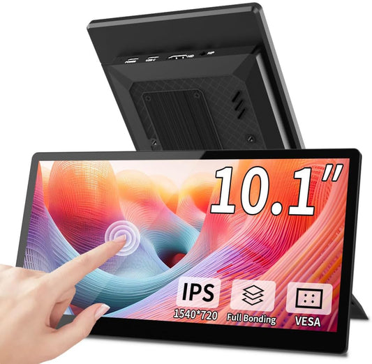 10,1 inch touchscreen mini-monitor, IPS 1540 × 720 USB-C HDMI draagbaar secundair scherm met standaard & luidspreker, gestrekt bar screen voor PC Laptop Rasp PI AIDA64 STEM DIY