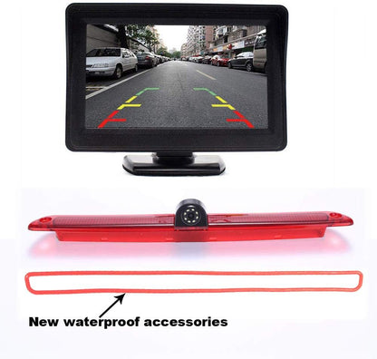 HD IP68 170° Auto Transporter parkeerhulp remlicht achteruitrijcamera met hoek instelbaar, vervanging voor Mercedes Benz Sprinter W906/V W Crafter Caravelle (achteruitrijcamera + 4,3 inch monitor)