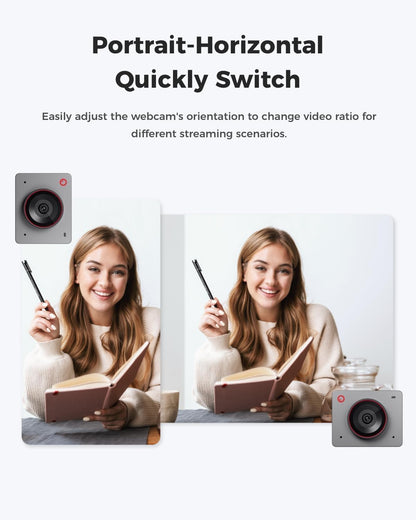 OBSBOT Maak kennis met 2 Ultra HD 4K-streamingwebcam, 1080p bij 60 FPS, videoconferentiecamera met AI automatisch bijsnijden, USB-C, dubbele ruisonderdrukkende microfoons, werkt met MS_Teams/Zoom